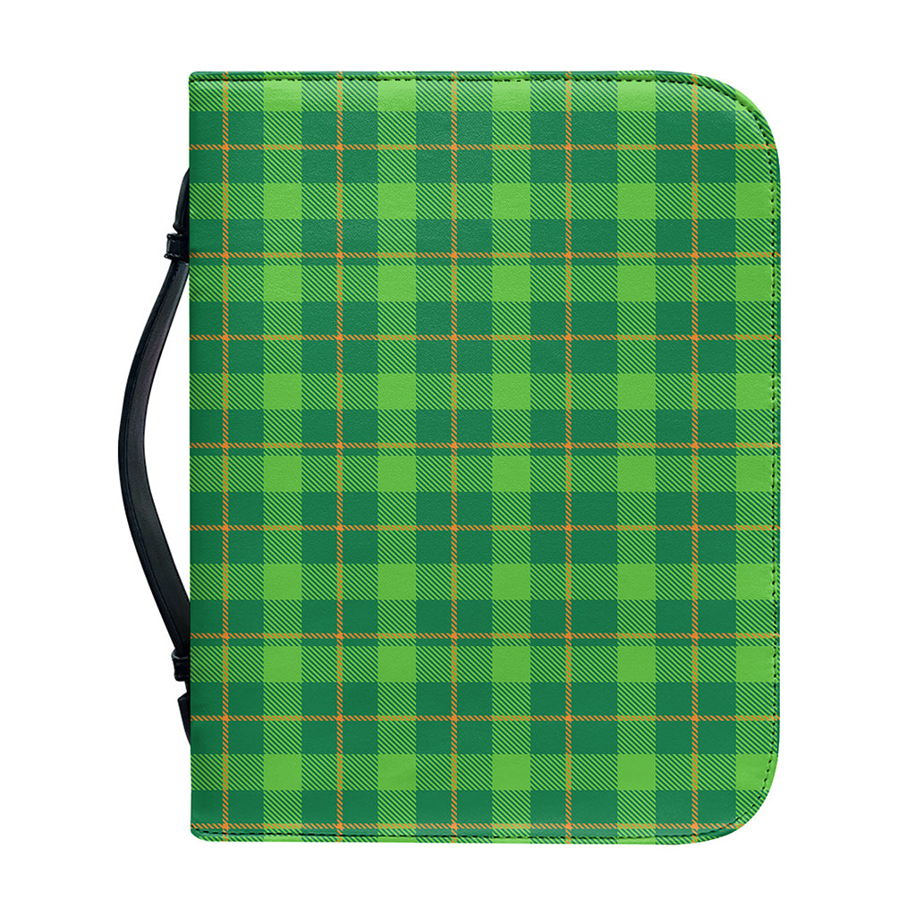 Shamrock Tartan St. Patrick's Day Print Leather Bible Cover