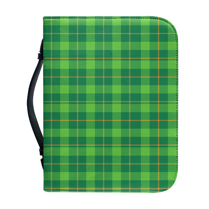 Shamrock Tartan St. Patrick's Day Print Leather Bible Cover