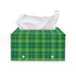 Shamrock Tartan St. Patrick's Day Print Leather Tissue Box Cover