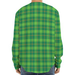 Shamrock Tartan St. Patrick's Day Print Long Sleeve Baseball Jersey