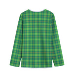 Shamrock Tartan St. Patrick's Day Print Long Sleeve Short Coat