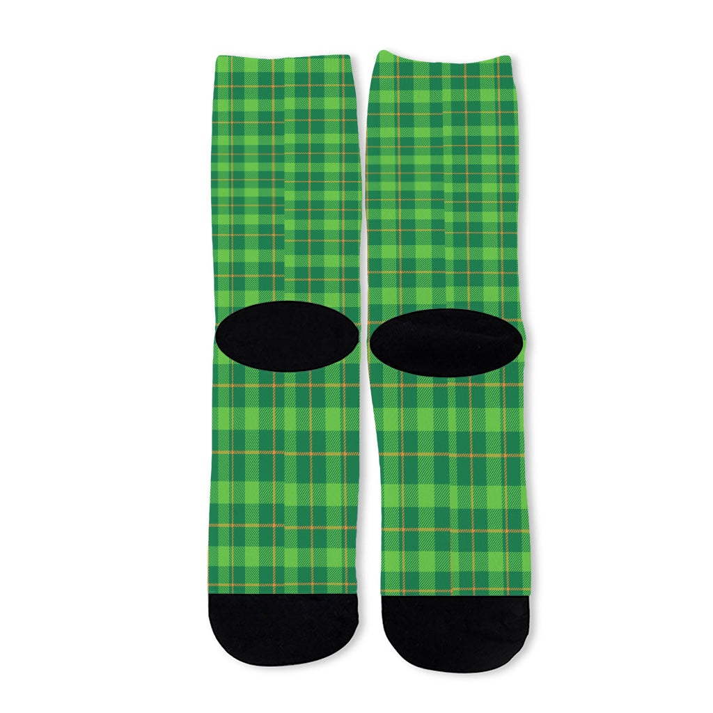Shamrock Tartan St. Patrick's Day Print Long Socks