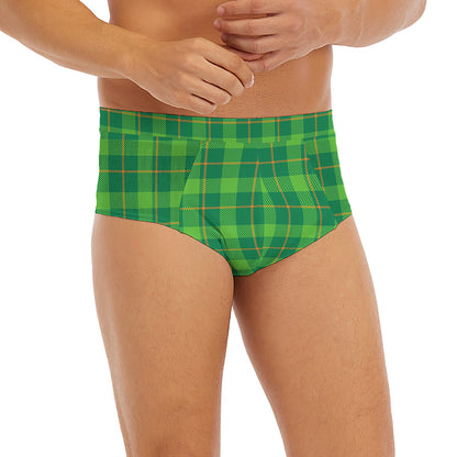 Shamrock Tartan St. Patrick's Day Print Men's Briefs