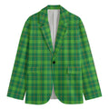 Shamrock Tartan St. Patrick's Day Print Men's Cotton Blazer