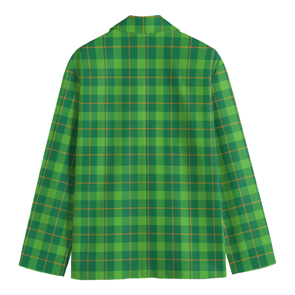 Shamrock Tartan St. Patrick's Day Print Men's Cotton Blazer