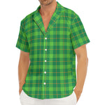 Shamrock Tartan St. Patrick's Day Print Men's Deep V-Neck Shirt