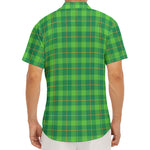 Shamrock Tartan St. Patrick's Day Print Men's Deep V-Neck Shirt