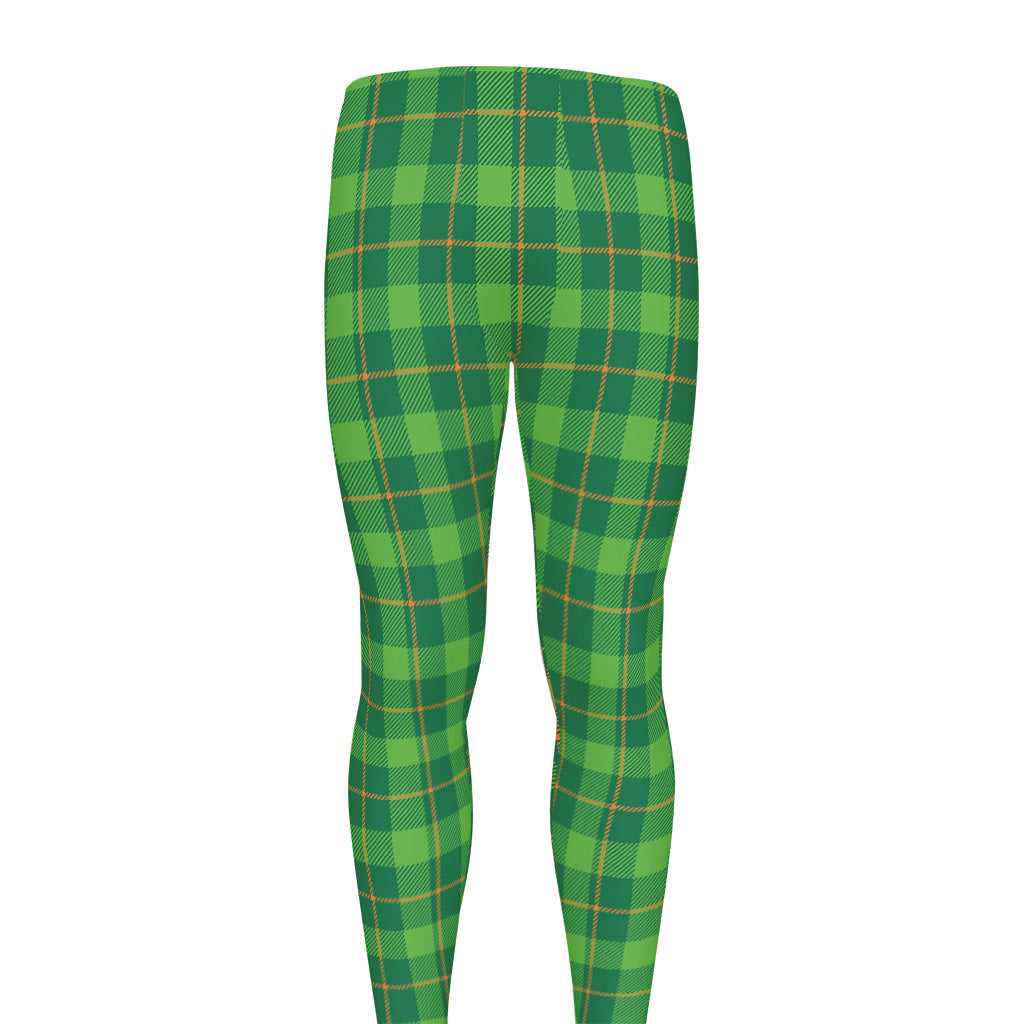 Shamrock Tartan St. Patrick's Day Print Men's leggings