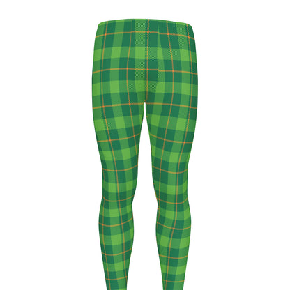 Shamrock Tartan St. Patrick's Day Print Men's leggings