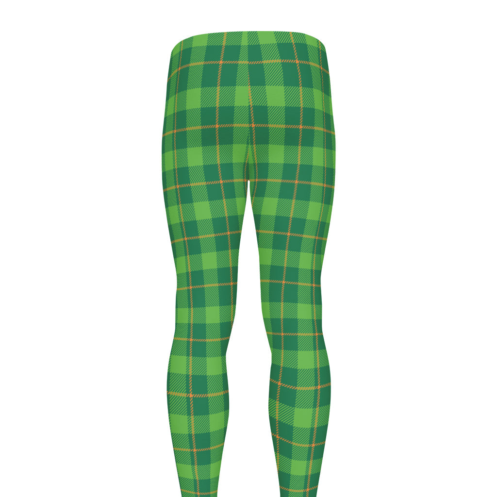 Shamrock Tartan St. Patrick's Day Print Men's leggings