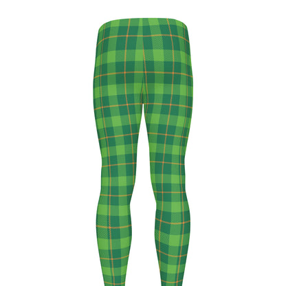 Shamrock Tartan St. Patrick's Day Print Men's leggings