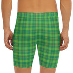 Shamrock Tartan St. Patrick's Day Print Men's Long Boxer Briefs