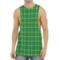 Shamrock Tartan St. Patrick's Day Print Men's Muscle Tank Top