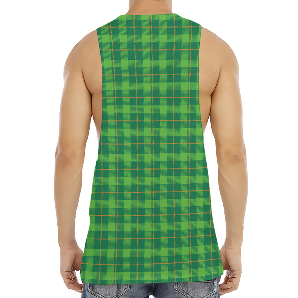 Shamrock Tartan St. Patrick's Day Print Men's Muscle Tank Top