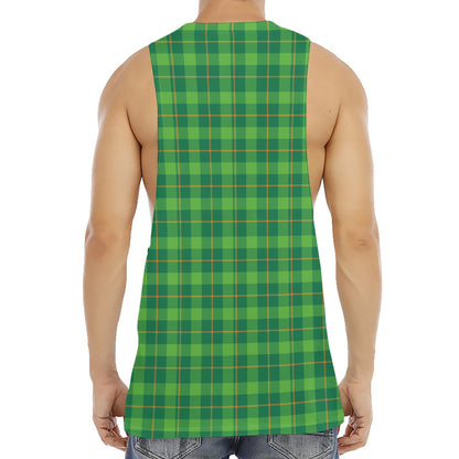 Shamrock Tartan St. Patrick's Day Print Men's Muscle Tank Top