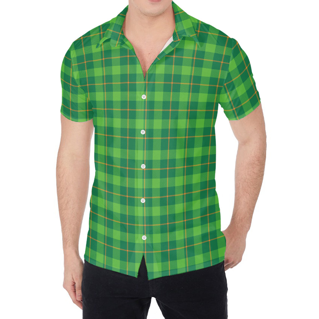Shamrock Tartan St. Patrick's Day Print Men's Shirt