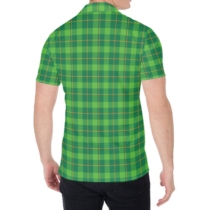 Shamrock Tartan St. Patrick's Day Print Men's Shirt