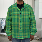 Shamrock Tartan St. Patrick's Day Print Men's Shirt Jacket