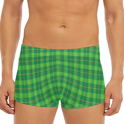 Shamrock Tartan St. Patrick's Day Print Men's Short Boxer Briefs