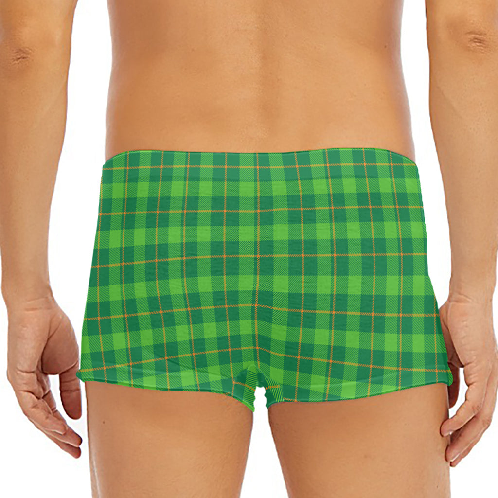 Shamrock Tartan St. Patrick's Day Print Men's Short Boxer Briefs