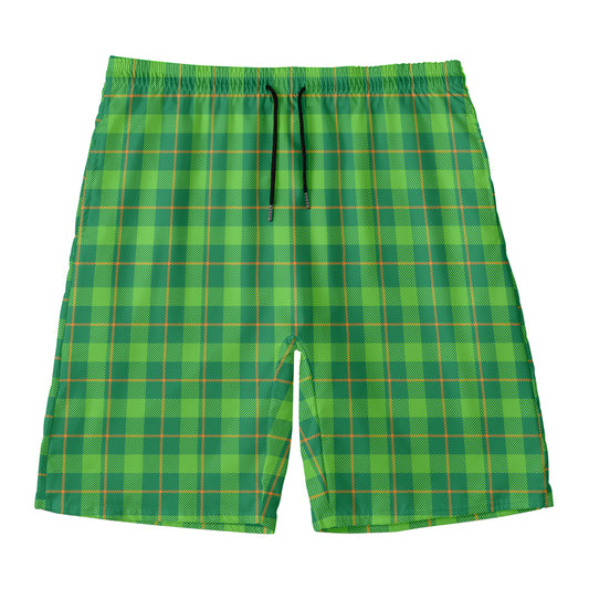 Shamrock Tartan St. Patrick's Day Print Men's Swim Trunks