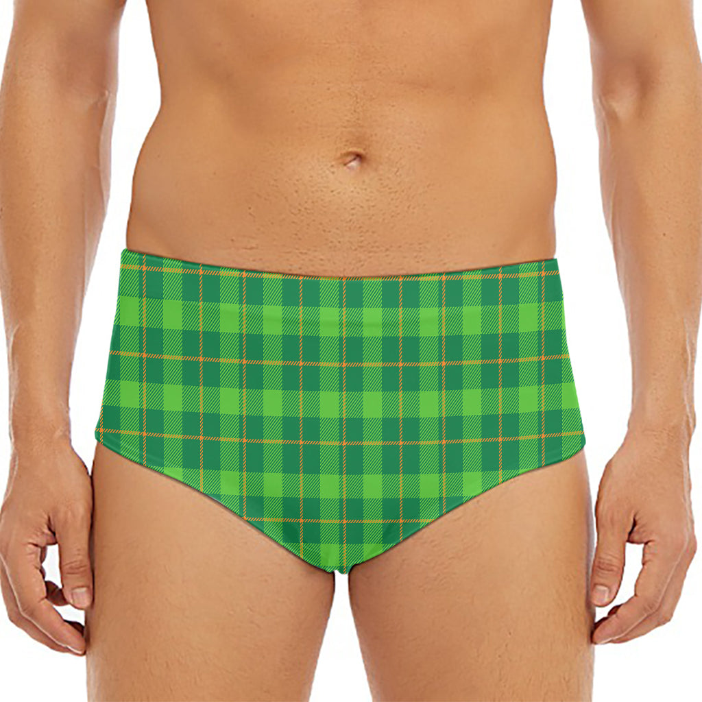Shamrock Tartan St. Patrick's Day Print Men's Triangle Swim Briefs