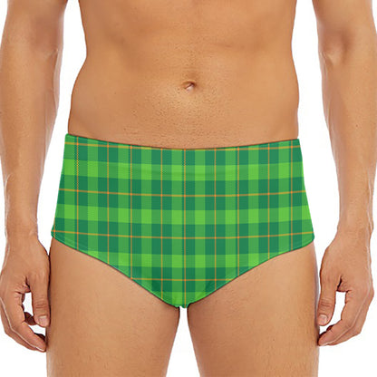 Shamrock Tartan St. Patrick's Day Print Men's Triangle Swim Briefs