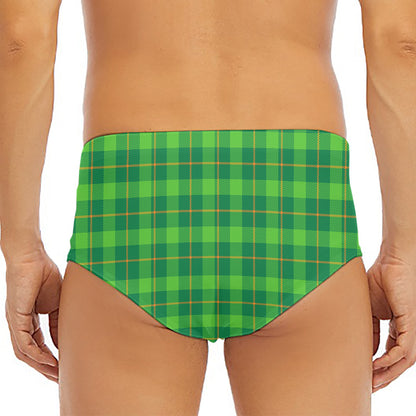 Shamrock Tartan St. Patrick's Day Print Men's Triangle Swim Briefs