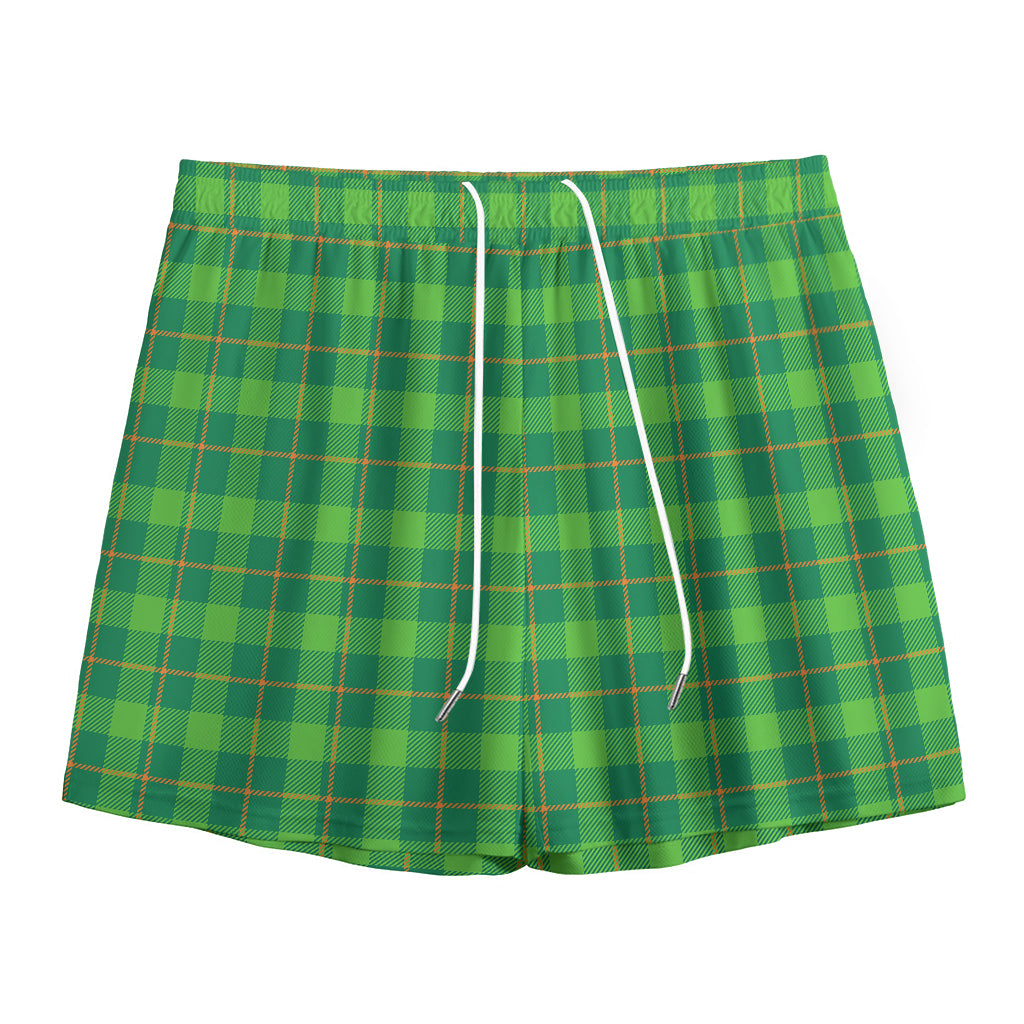 Shamrock Tartan St. Patrick's Day Print Mesh Shorts