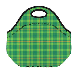 Shamrock Tartan St. Patrick's Day Print Neoprene Lunch Bag