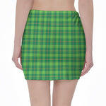 Shamrock Tartan St. Patrick's Day Print Pencil Mini Skirt