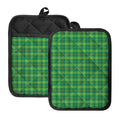 Shamrock Tartan St. Patrick's Day Print Pot Holders With Pocket