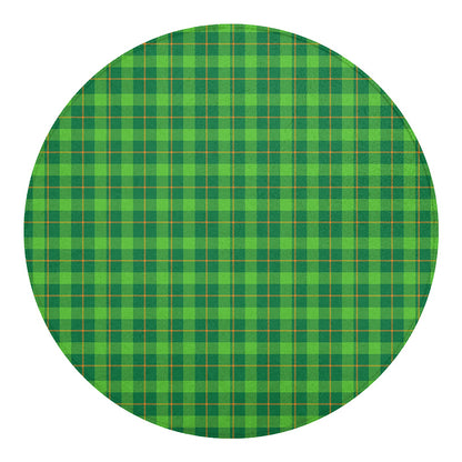 Shamrock Tartan St. Patrick's Day Print Round Blanket