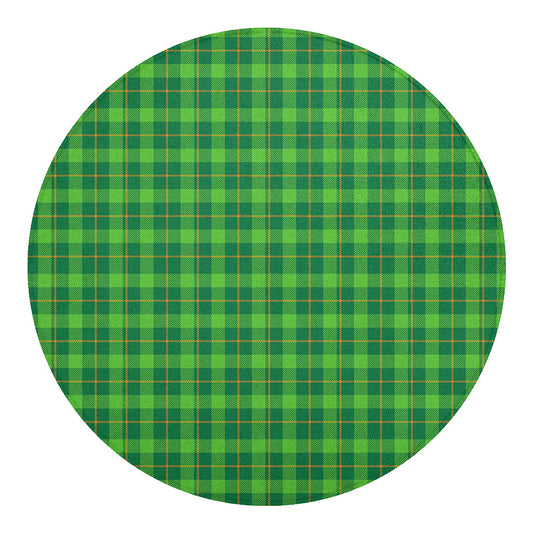 Shamrock Tartan St. Patrick's Day Print Round Blanket