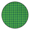 Shamrock Tartan St. Patrick's Day Print Round Floor Mat