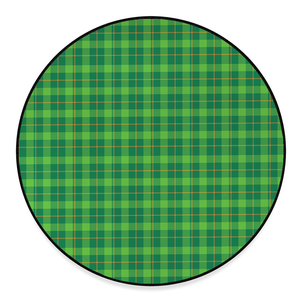 Shamrock Tartan St. Patrick's Day Print Round Floor Mat