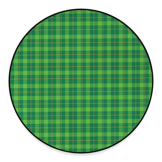 Shamrock Tartan St. Patrick's Day Print Round Floor Mat