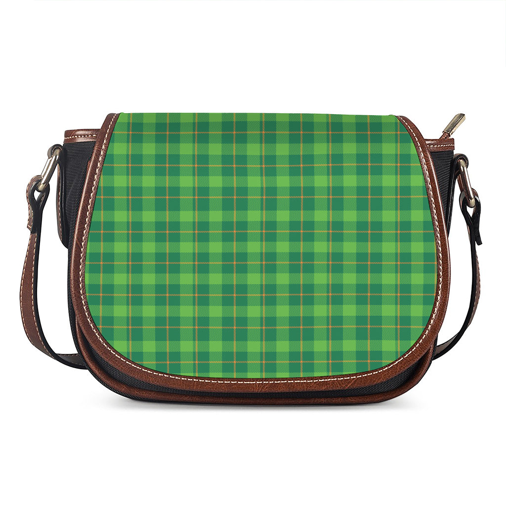 Shamrock Tartan St. Patrick's Day Print Saddle Bag