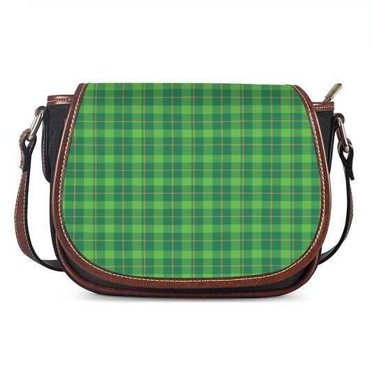 Shamrock Tartan St. Patrick's Day Print Saddle Bag