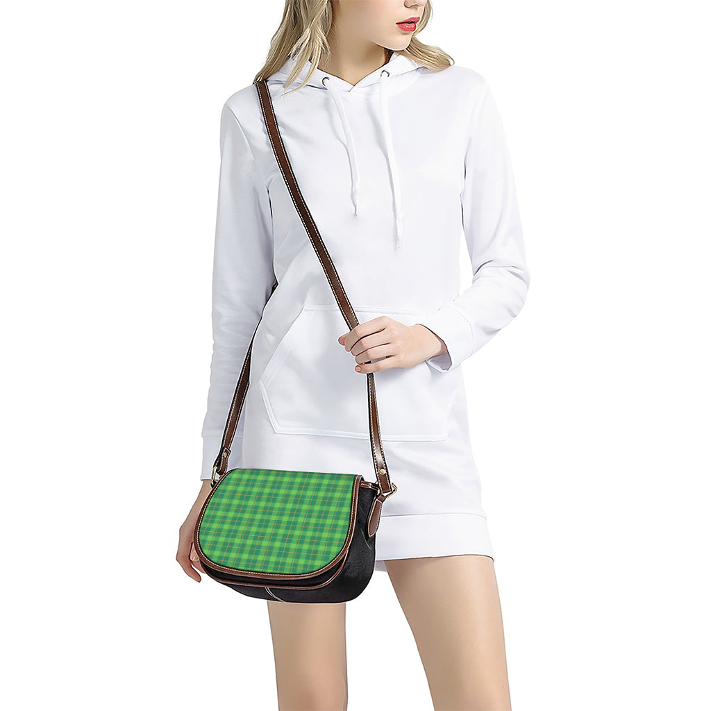 Shamrock Tartan St. Patrick's Day Print Saddle Bag