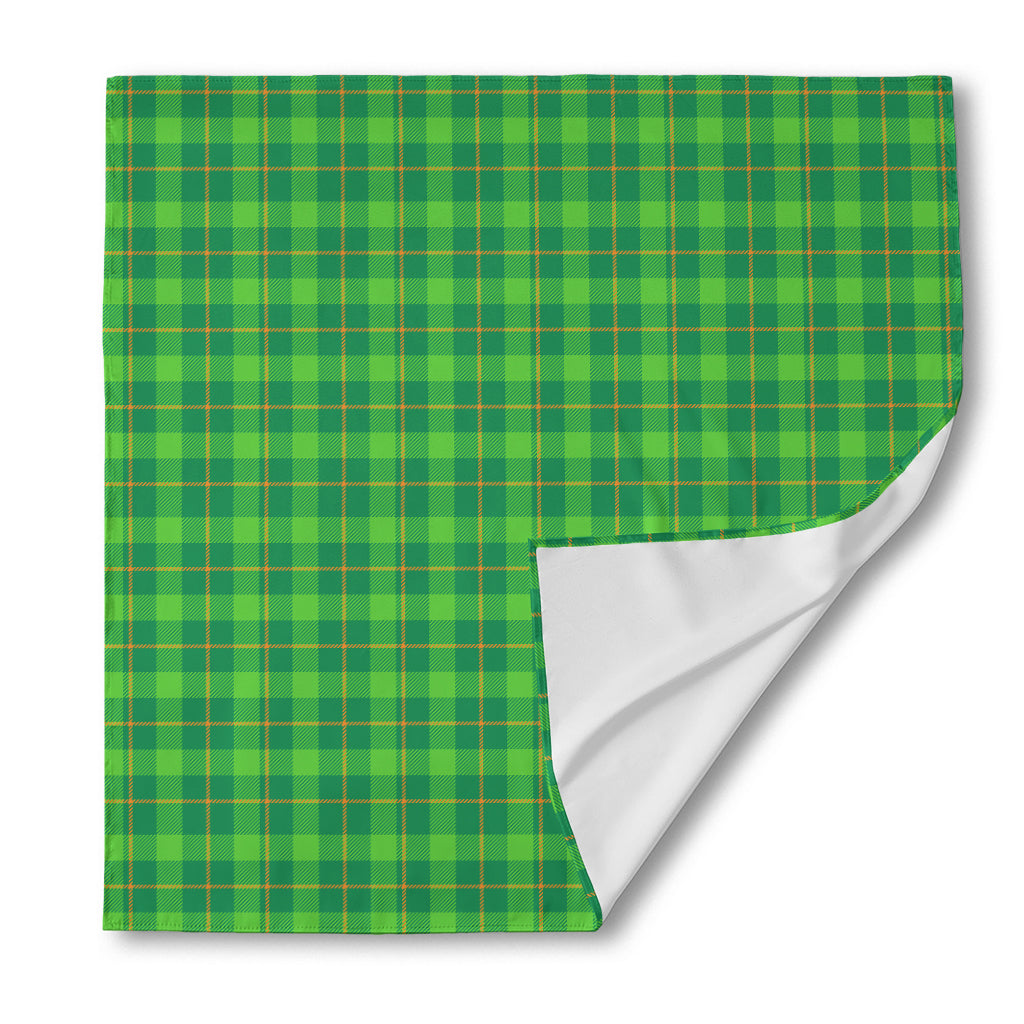 Shamrock Tartan St. Patrick's Day Print Silk Bandana