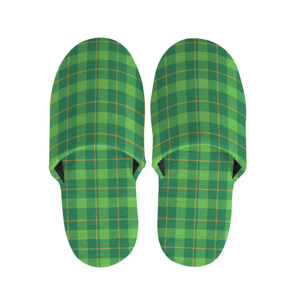 Shamrock Tartan St. Patrick's Day Print Slippers