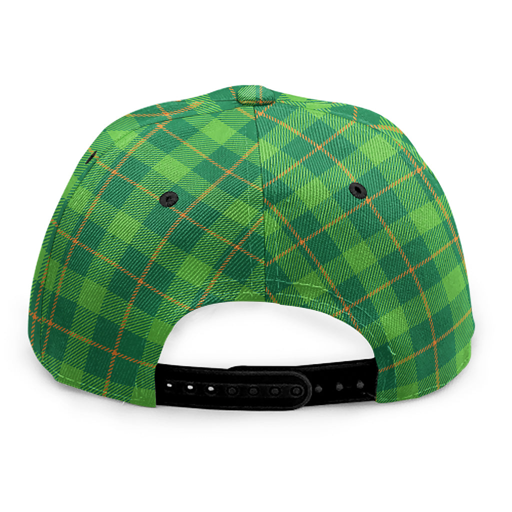 Shamrock Tartan St. Patrick's Day Print Snapback Cap