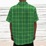 Shamrock Tartan St. Patrick's Day Print Textured Short Sleeve Shirt