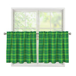 Shamrock Tartan St. Patrick's Day Print Tier Curtains