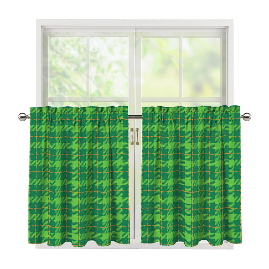 Shamrock Tartan St. Patrick's Day Print Tier Curtains