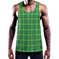 Shamrock Tartan St. Patrick's Day Print Men's Workout Tank Top