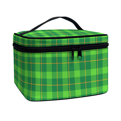 Shamrock Tartan St. Patrick's Day Print Travel Makeup Bag