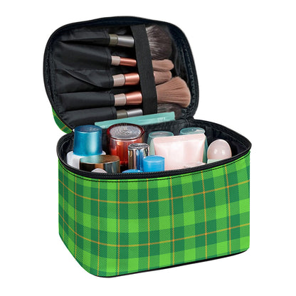 Shamrock Tartan St. Patrick's Day Print Travel Makeup Bag
