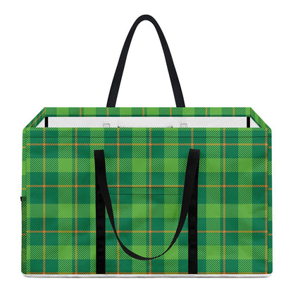 Shamrock Tartan St. Patrick's Day Print Utility Tote Bag